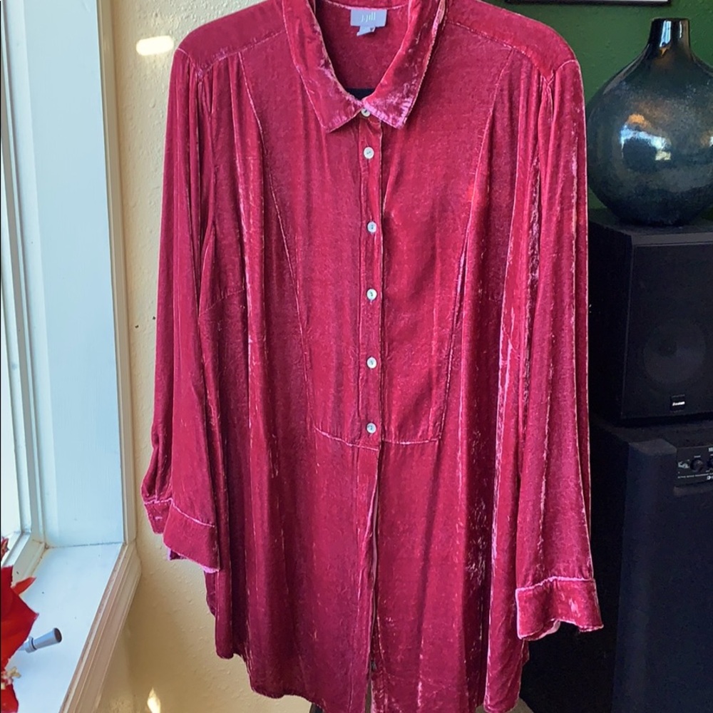 Vintage cranberry velvet shirt